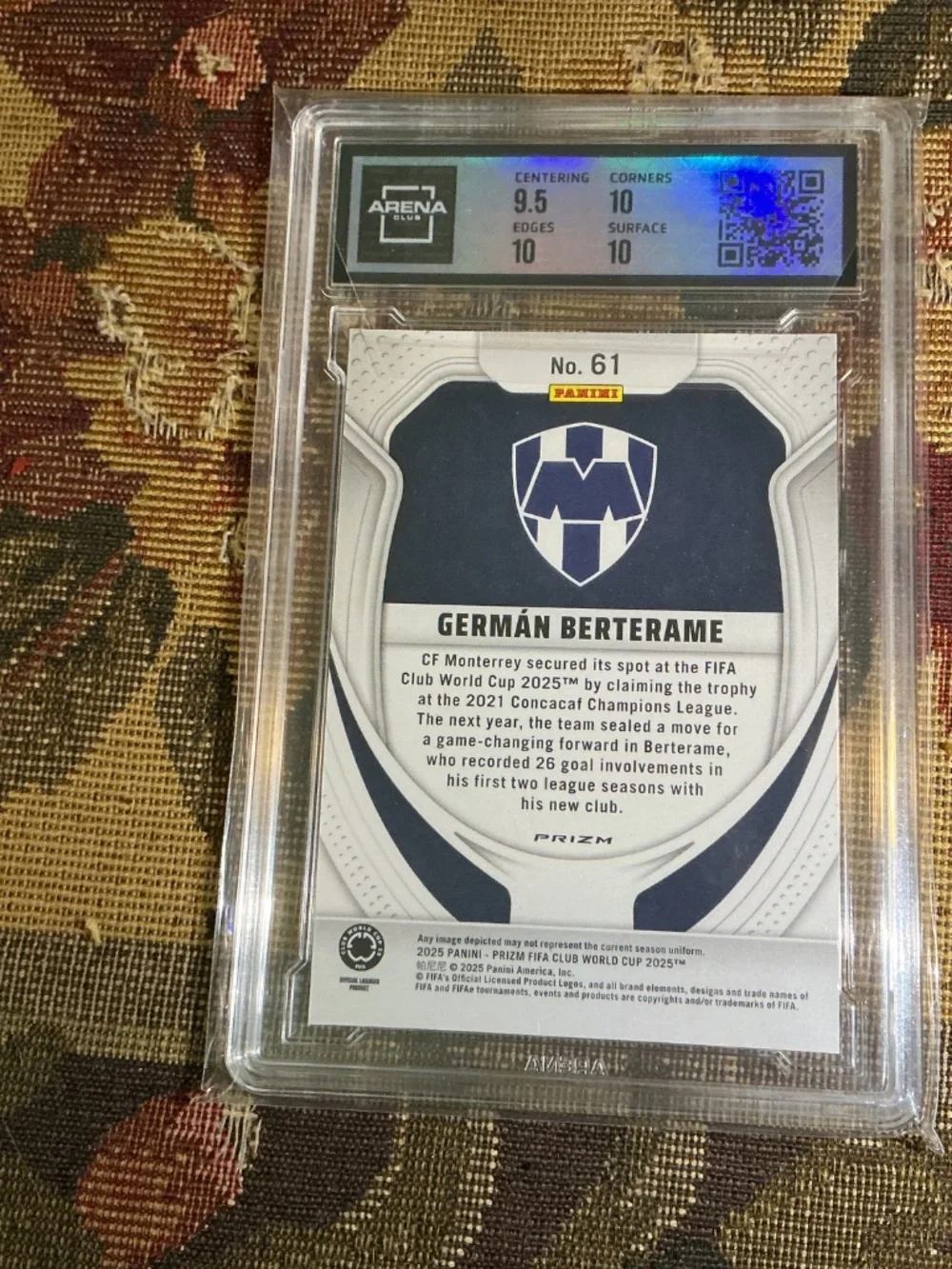 2025 Panini Prizm FIFA Club World Cup Germán Berterame #61 Seismic Arena 10